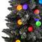 6.5ft. Pre-Lit Flocked British Columbia Mountain Fir Artificial Christmas Tree, Multicolor Bulbs